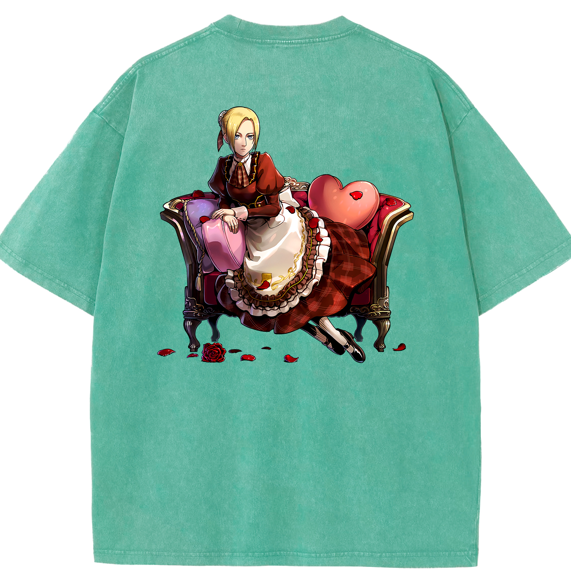 （画像用） 進撃の巨人 アニ・レオンハート Attack on Titan Annie Leonhart 綿100% ヴィンテージ風 半袖Tシャツ（背面プリント）